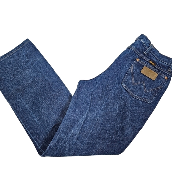 Vintage Wrangler Straight‎ Leg Dark Wash Denim Jeans Men's Size 36x33 - Picture 12 of 12